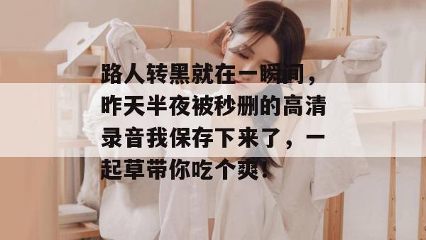 路人转黑就在一瞬间，昨天半夜被秒删的高清录音我保存下来了，一起草带你吃个爽！  第1张